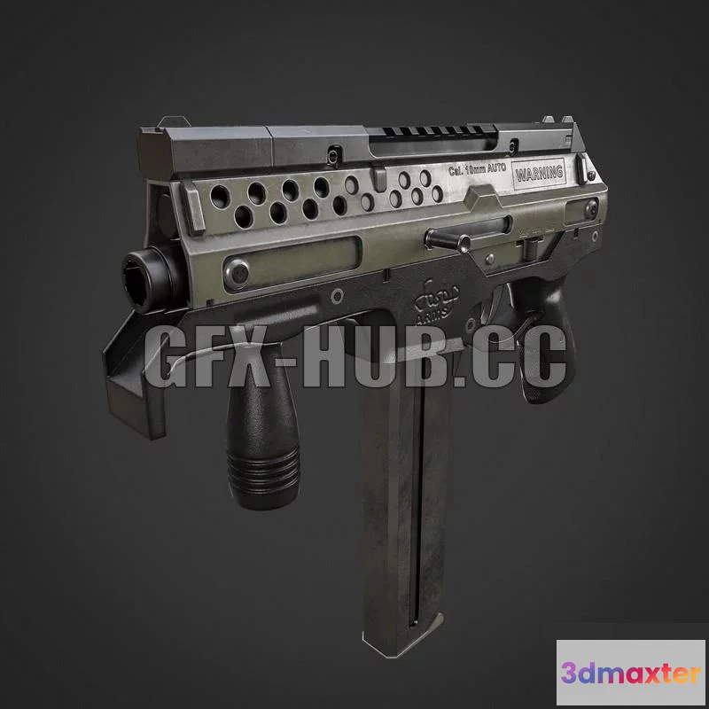 1181870 - PBR Game 3D Model - 10mm AUTO SMG - Game Ready