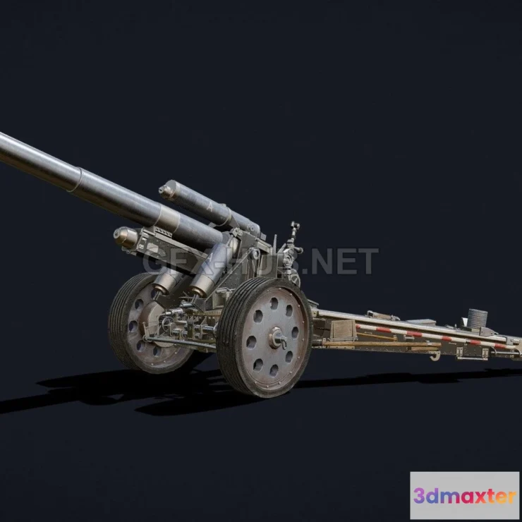 1181876 - PBR Game 3D Model - 15cm SFH 18 Howitzer