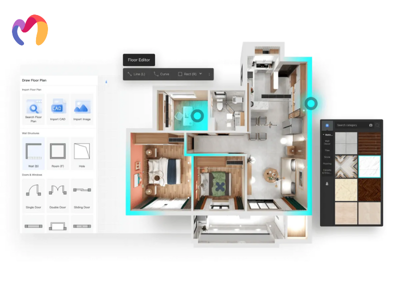 Coohom is a 3D modeling program designed for cloud-based architecture and interior design.