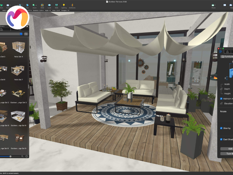 A 3D modeling program called SketchUp provides easy-to-use 3D modeling for architecture.