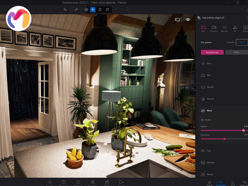 Twinmotion is a real-time 3D rendering program based on the architecture of Unreal Engine.
