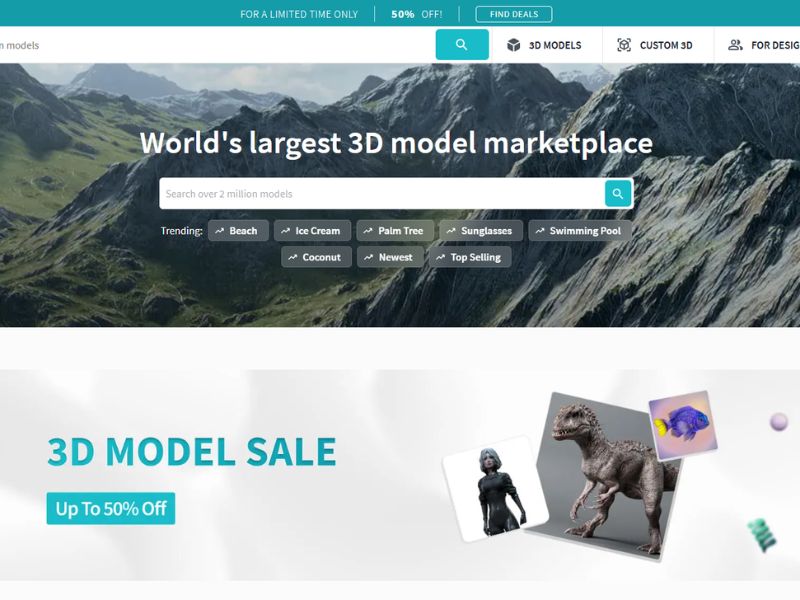 CGTrader is a well-known marketplace that links buyers and sellers.