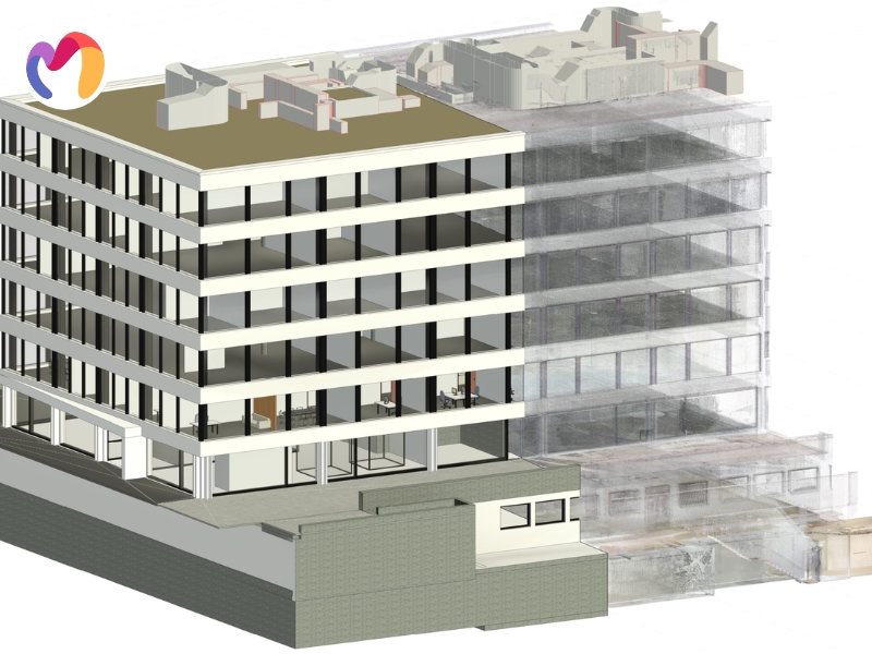LOD 200 advances the model from conceptual blocks to recognizable elements