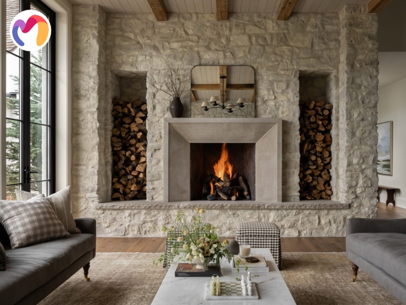 Organic stone features shape interiors in 2025 with their natural textures