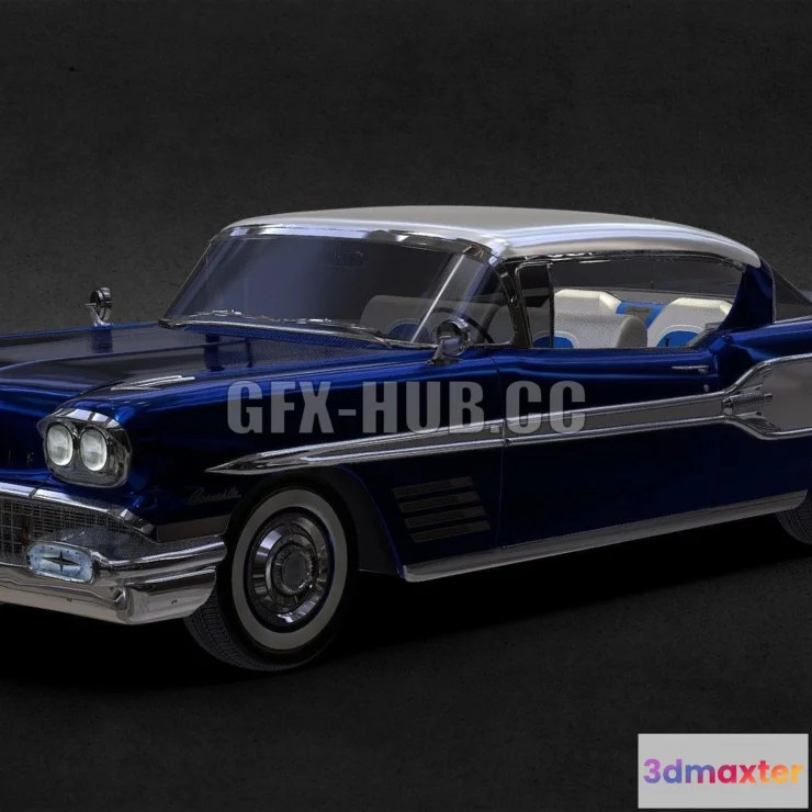 1181882 - PBR Game 3D Model - 1958 Pontiac Bonneville hardtop