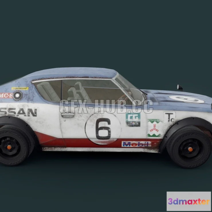 1181890 - PBR Game 3D Model - 1973 Nissan Skyline HT 2000 GT-R