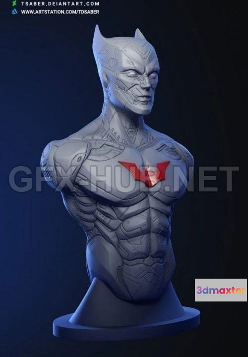 1181934 - PBR Game 3D Model - 3D print model Batman Beyond bust