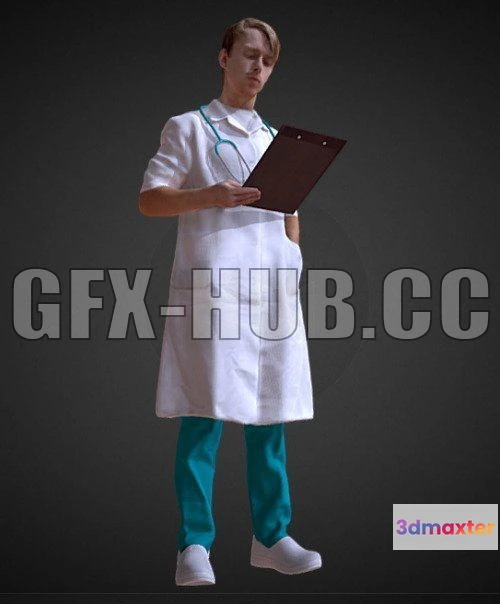 1181938 - PBR Game 3D Model - 3D Scan Man Doctor 022