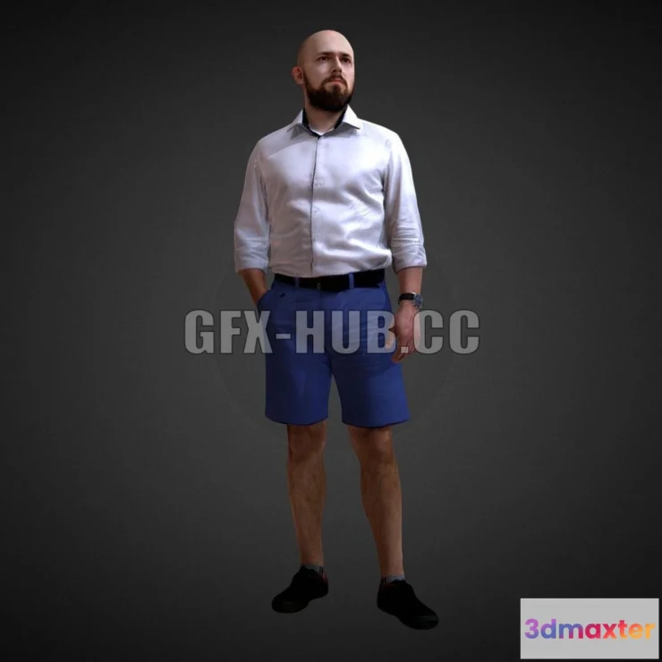 1181942 - PBR Game 3D Model - 3D Scan Man Summer 016