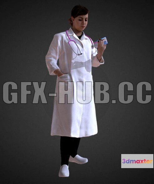 1181946 - PBR Game 3D Model - 3D Scan Woman Doctor 003