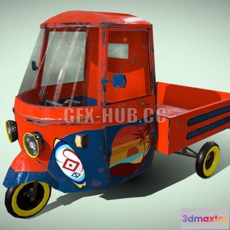 1181960 - PBR Game 3D Model - 3-Wheel Motorcycle Surf