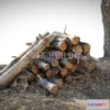 1182002 - PBR Game 3D Model - A stack of sawn logs Scan