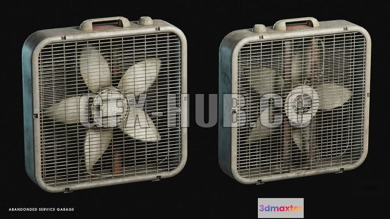 1182032 - PBR Game 3D Model - Abandoned Service Garage - Box Fan