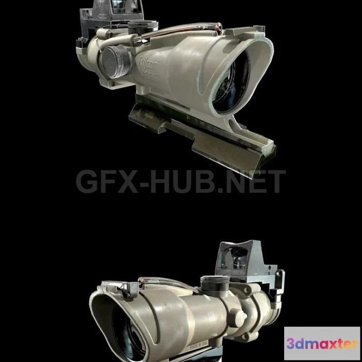 1182054 - PBR Game 3D Model - ACOG Scope