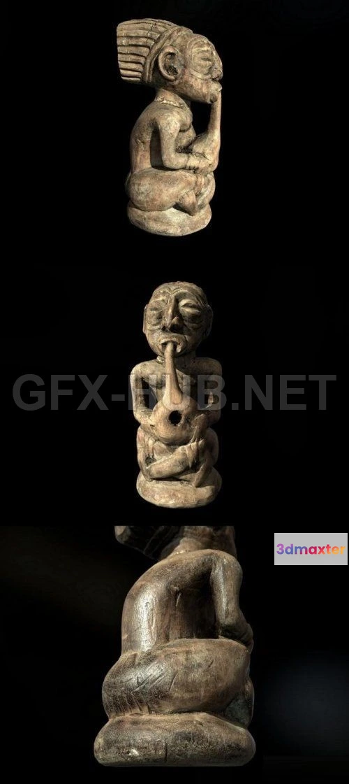 1182090 - PBR Game 3D Model - African Statue 01 PBR