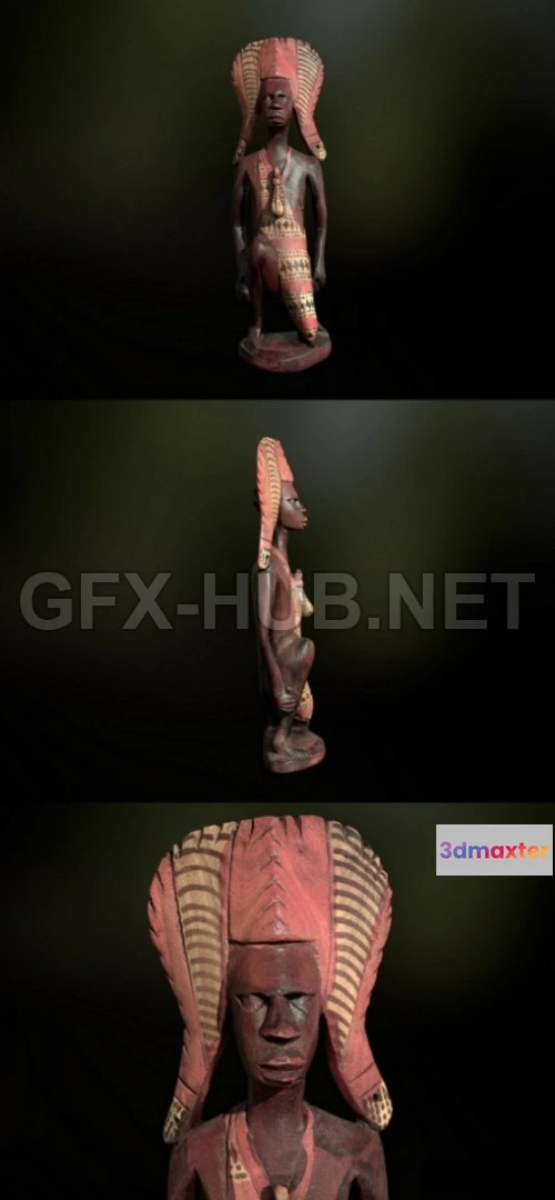 1182092 - PBR Game 3D Model - African Statue 04 PBR