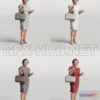 1182100 - PBR Game 3D Model - Aged Woman Standing and Talking