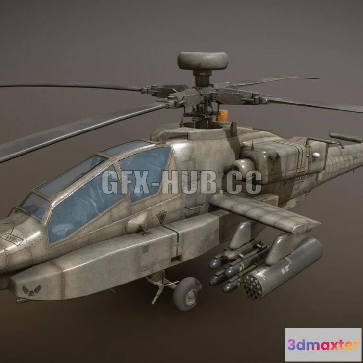 1182108 - PBR Game 3D Model - AH-64D Apache Longbow