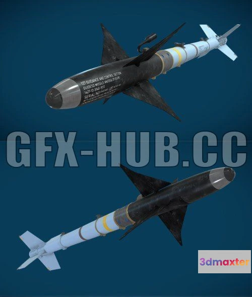 1182112 - PBR Game 3D Model - AIM-9L Sidewinder Missile