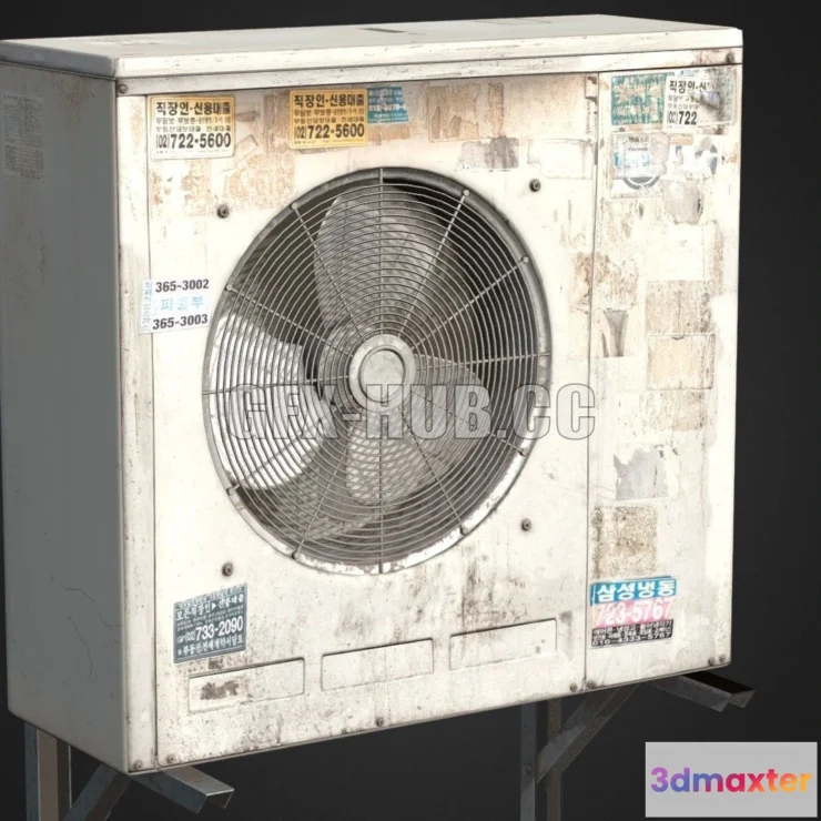 1182120 - PBR Game 3D Model - Air Conditioner Condenser