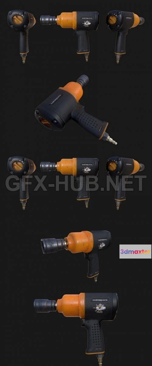 1182130 - PBR Game 3D Model - Air Impact Wrench