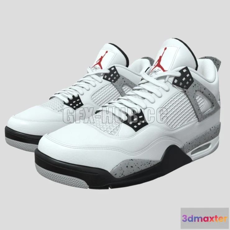 1182132 - PBR Game 3D Model - Air Jordan 4 Retro Cement