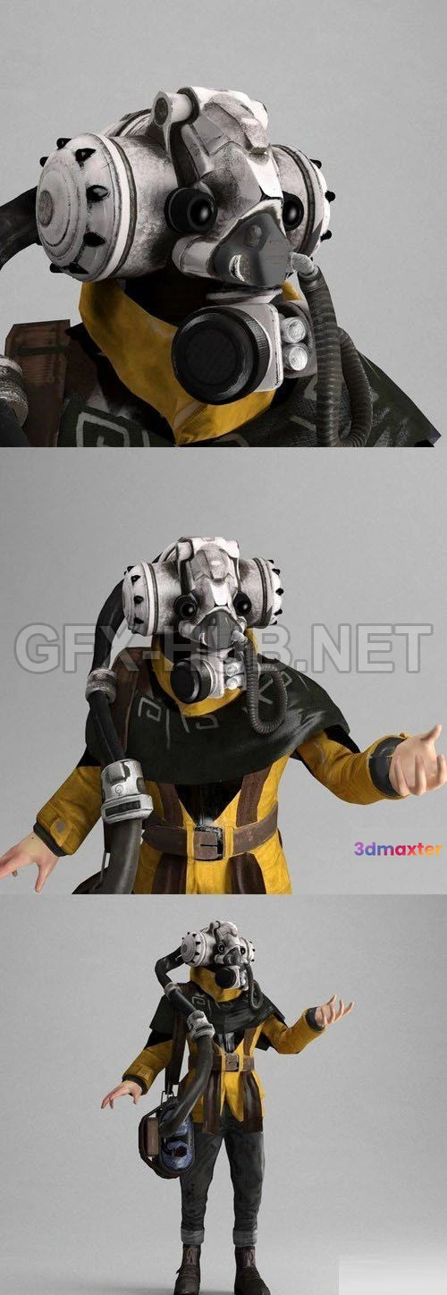 1182138 - PBR Game 3D Model - Air Priest SciFI Character