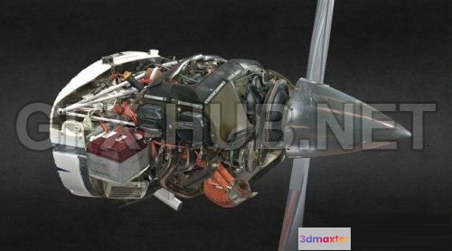 1182154 - PBR Game 3D Model - Airplane Engine