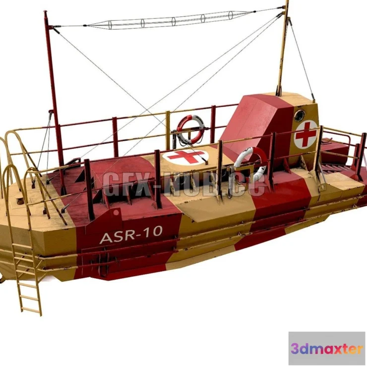 1182164 - PBR Game 3D Model - Air-Sea Rescue Craft World War II