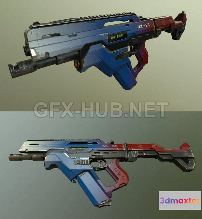 1182174 - PBR Game 3D Model - AK-28 Concept