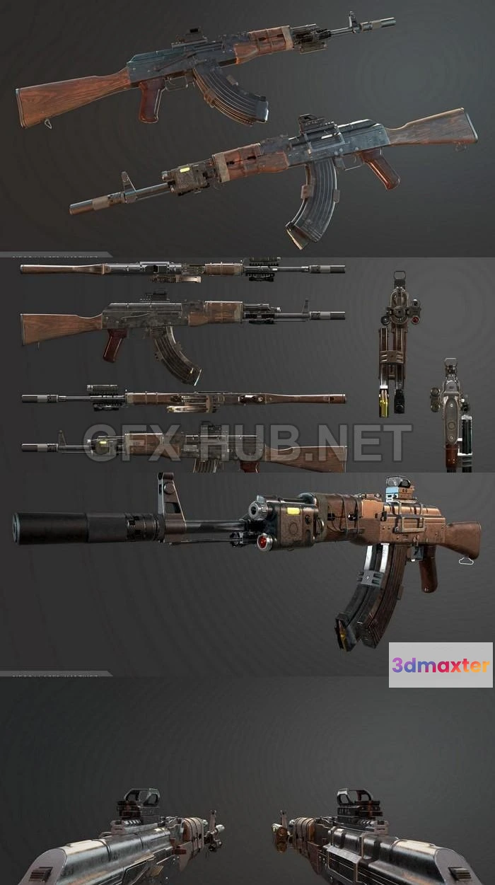 1182184 - PBR Game 3D Model - AKM - 1959