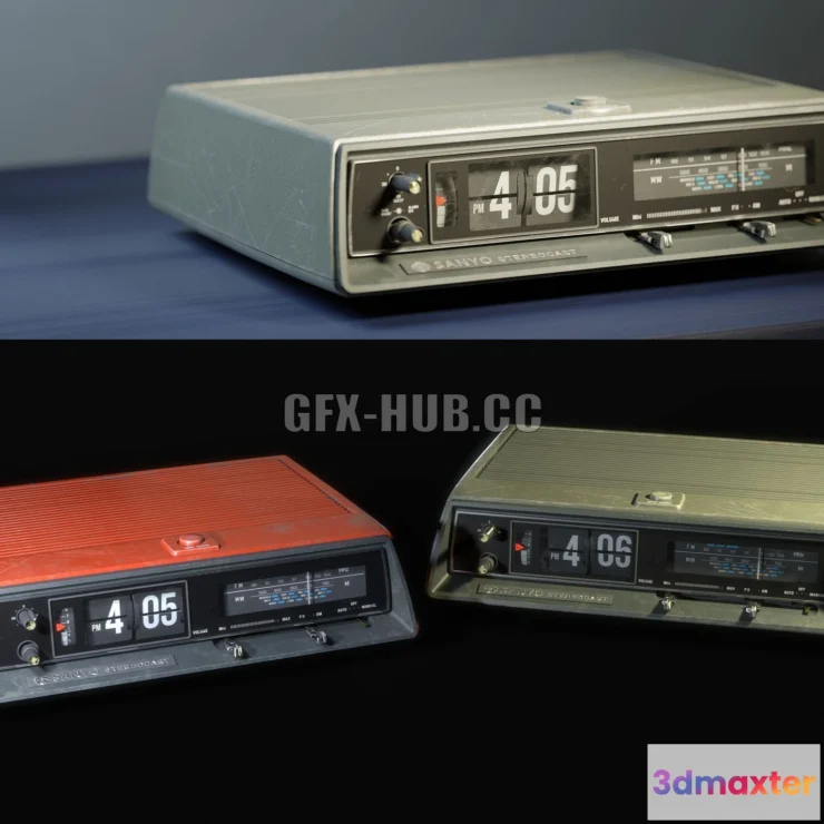 1182196 - PBR Game 3D Model - Alarm clock SANYO RM5430