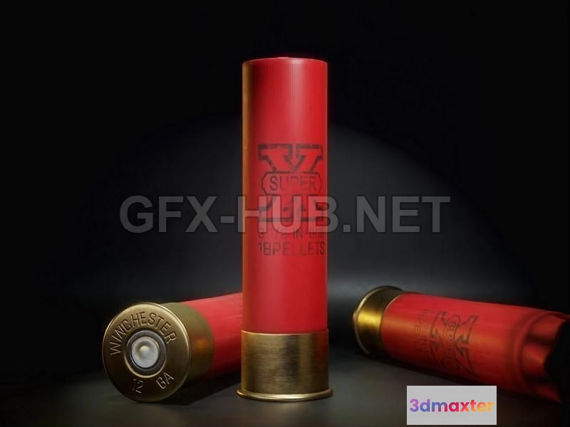 1182252 - PBR Game 3D Model - Ammo Pack 03 - Shotgun
