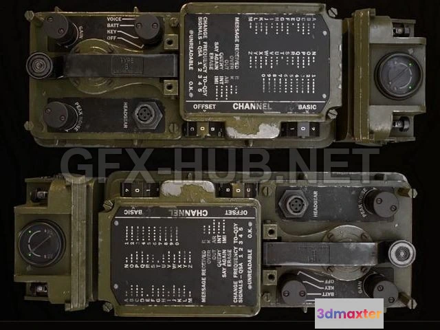 1182270 - PBR Game 3D Model - Analog radio A16-PRC316