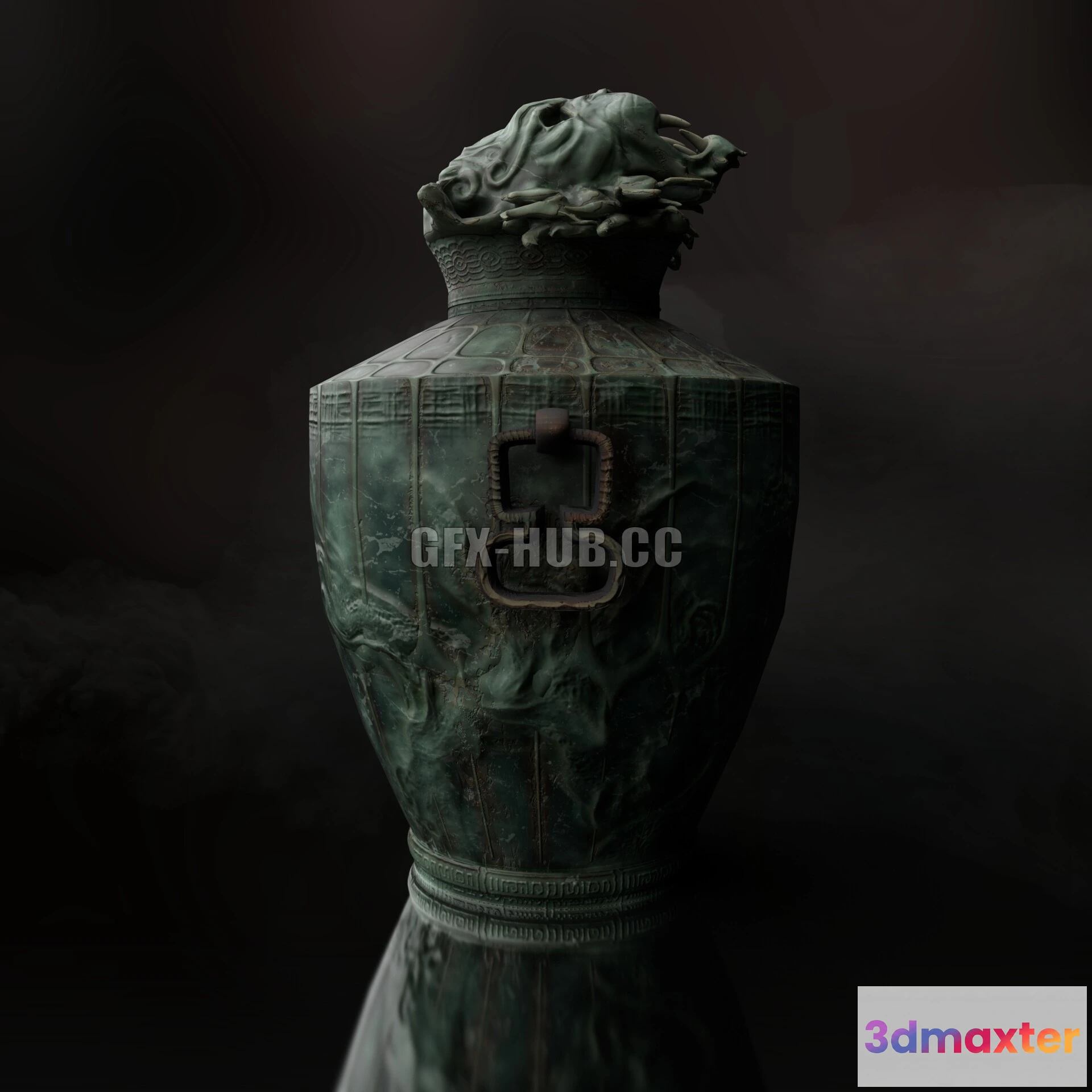 1182280 - PBR Game 3D Model - Ancient Tiger Vase PBR