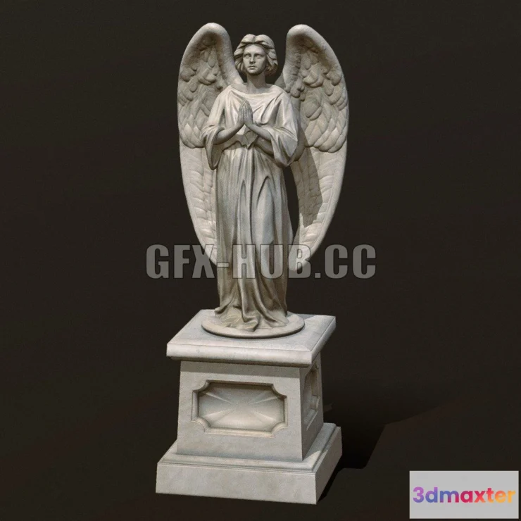 1182292 - PBR Game 3D Model - Angel Statue