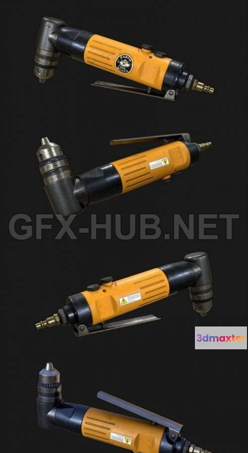 1182300 - PBR Game 3D Model - Angled Air Drill