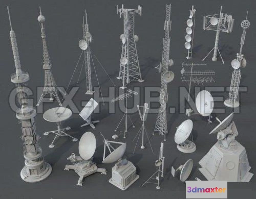 1182320 - PBR Game 3D Model - Antennas - 20 pieces - part 1