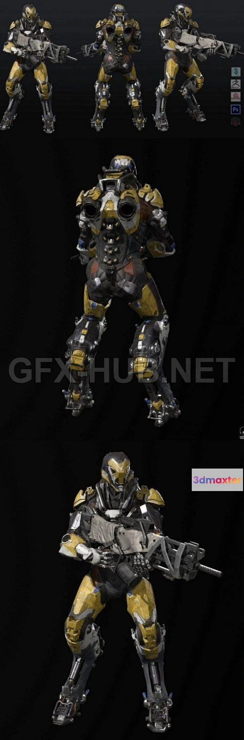 1182322 - PBR Game 3D Model - Anthem Warrior Suit (max, fbx, obj)