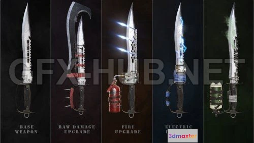 1182324 - PBR Game 3D Model - Anti - Zombie Machete