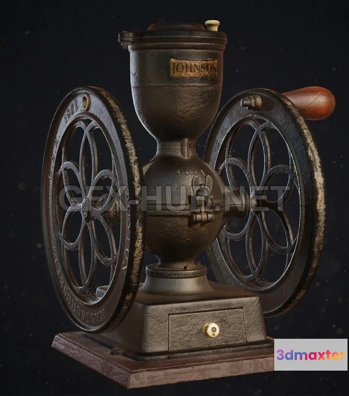 1182334 - PBR Game 3D Model - Antique coffee grinder PBR