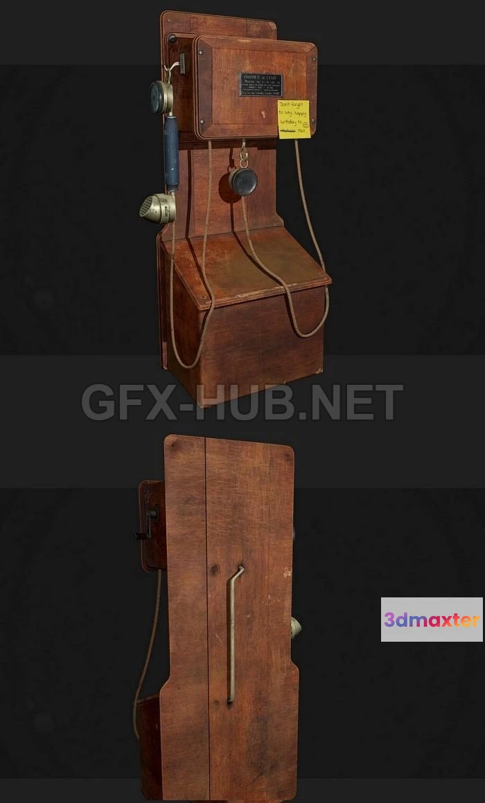 1182348 - PBR Game 3D Model - Antique telephone