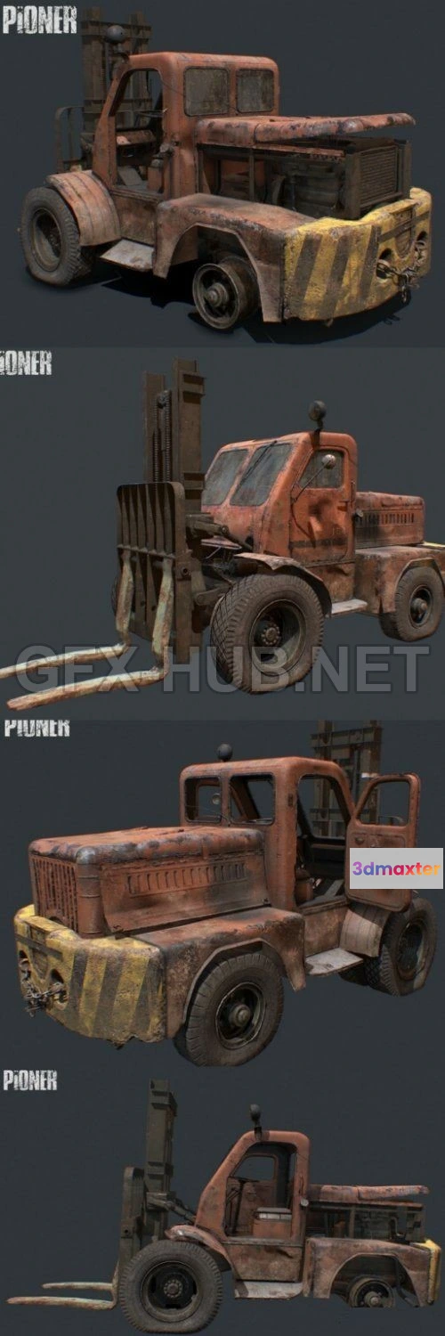 1182372 - PBR Game 3D Model - AP-4045 Soviet Forklift Truck