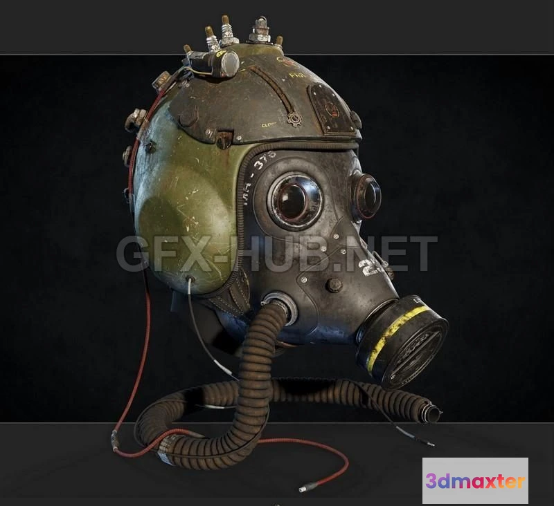 1182384 - PBR Game 3D Model - Apocalyptic Mask Helmet PBR