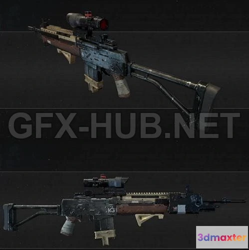 1182408 - PBR Game 3D Model - AR 5 Rifle PBR