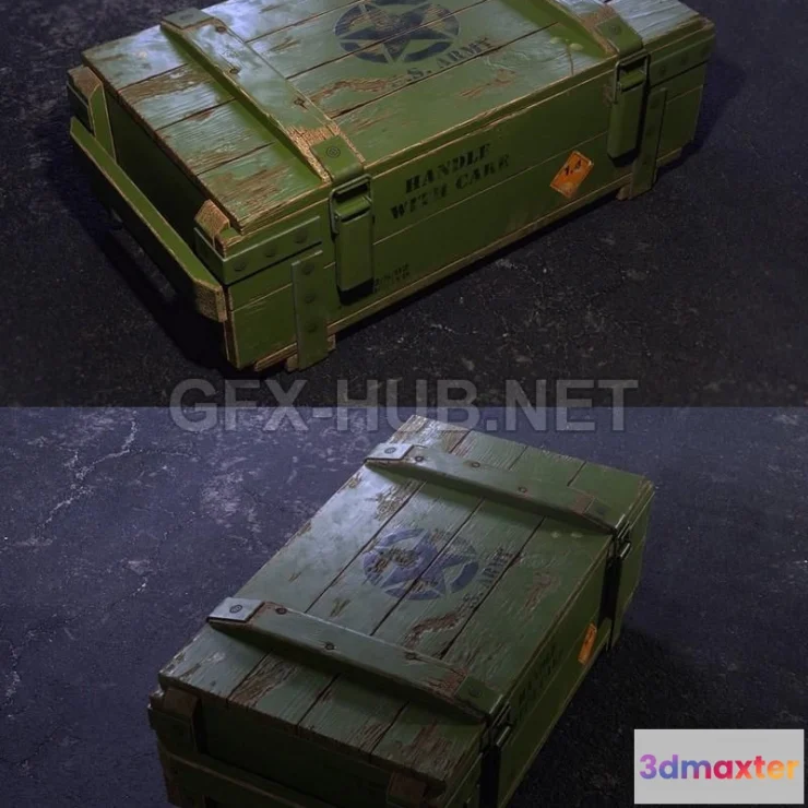 1182442 - PBR Game 3D Model - Army crate