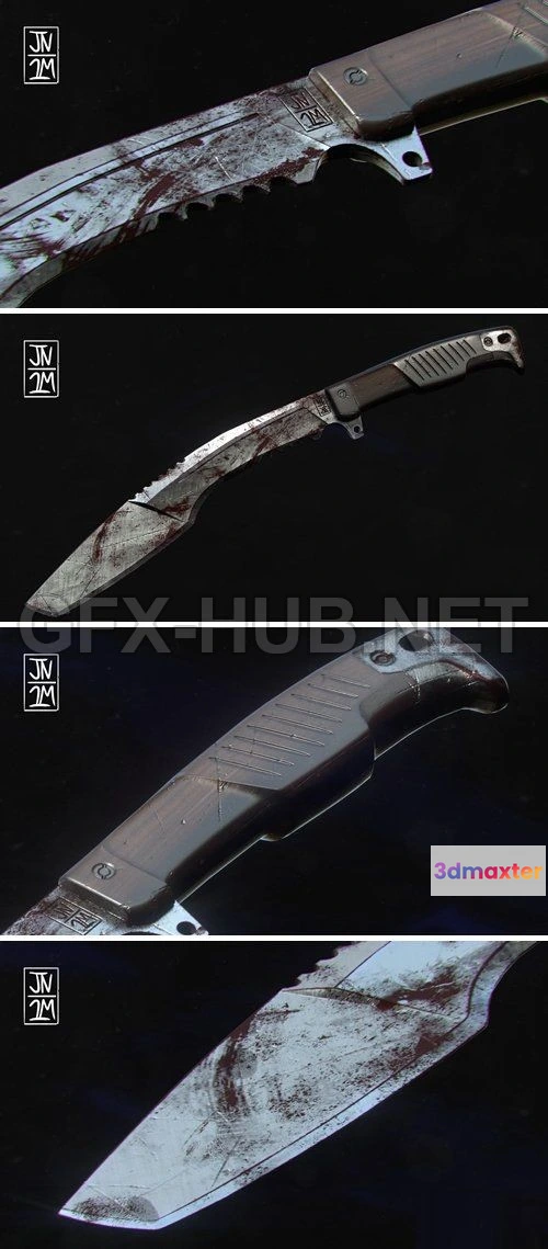 1182470 - PBR Game 3D Model - ArtStation - Kukri knife