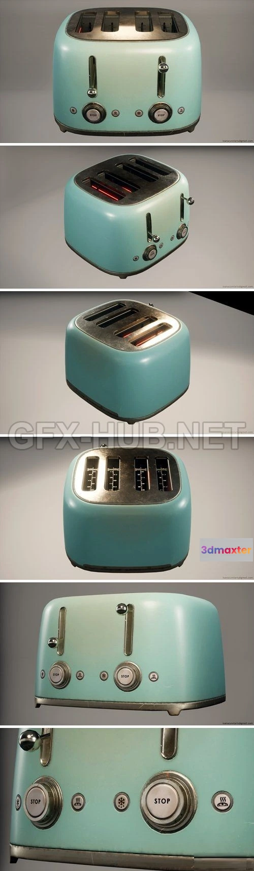 1182482 - PBR Game 3D Model - ArtStation - Retro Toaster