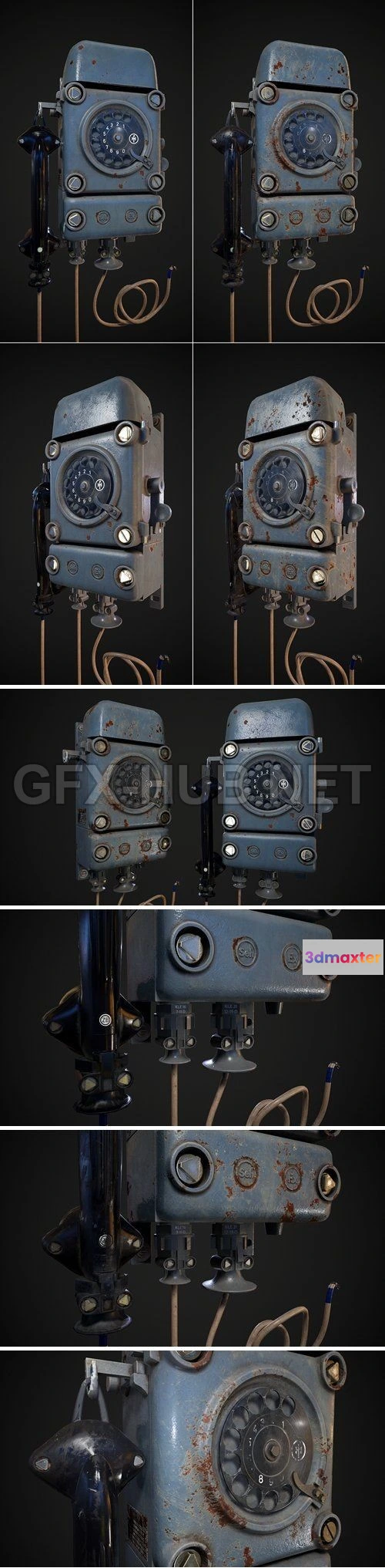 1182490 - PBR Game 3D Model - ArtStation - Vintage Dial Phone