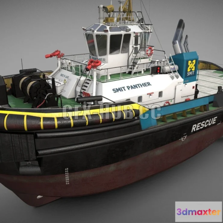 1182496 - PBR Game 3D Model - ASD Tug 3213 Smit Panther